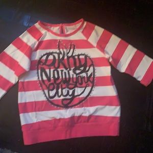 Girls DKNY 3/4 Sleeve Striped Shirt